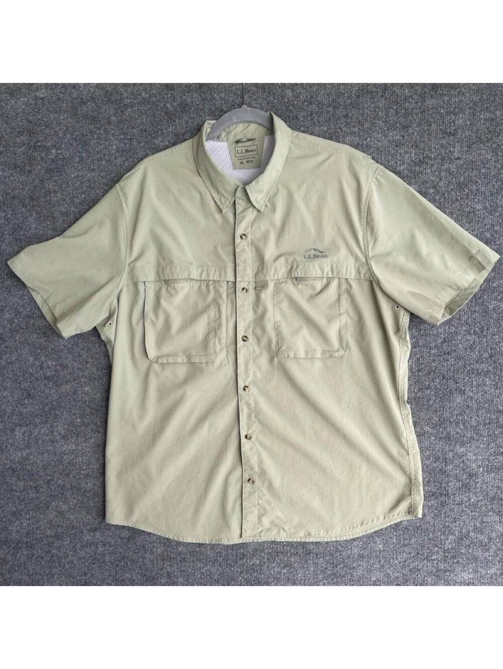 L.L.Bean Men's Short Sleeve Button Up Shirt Size XL